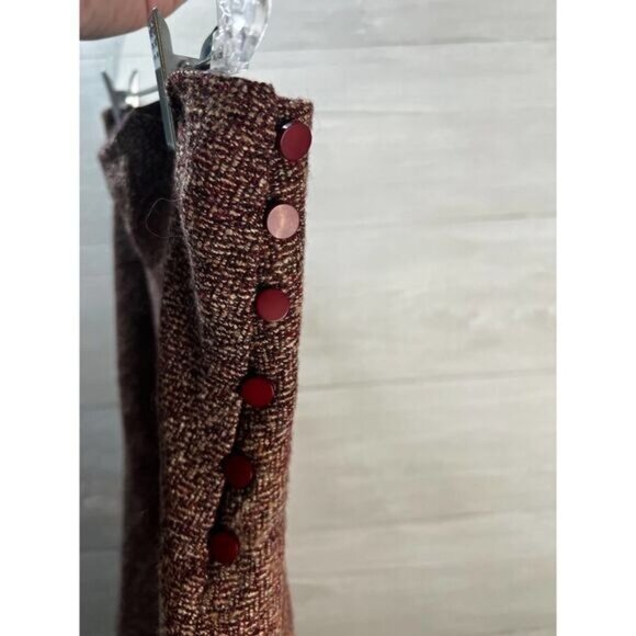 Express Burgundy Lace Appliqué Tweed Skirt‎ Size 8 - Picture 5 of 5